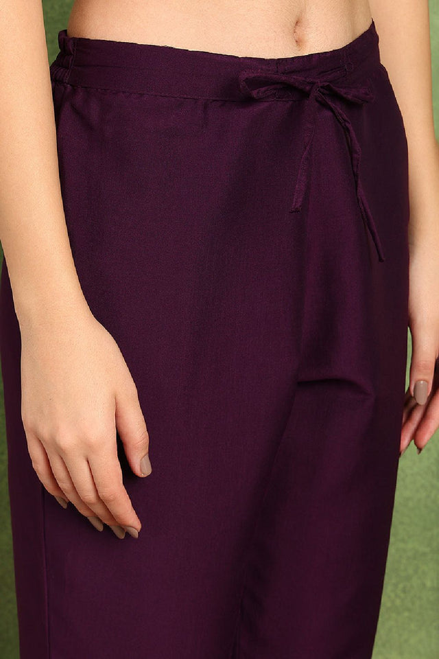 Purple Silk Blend Woven Design Embroidered Flared Anarkali Suit Set