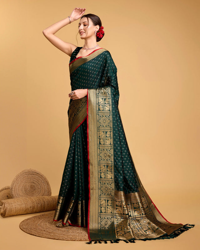 Green Silk Woven Saree