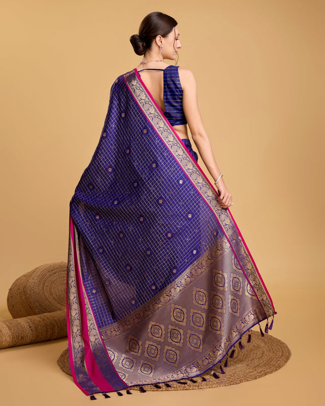 Blue Silk Woven Saree