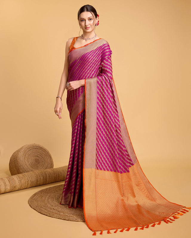 Purple Silk Woven Saree