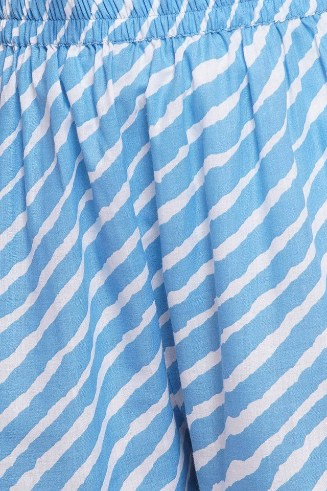 Girl's Blue Bandhani Printed Cotton Kurta Set