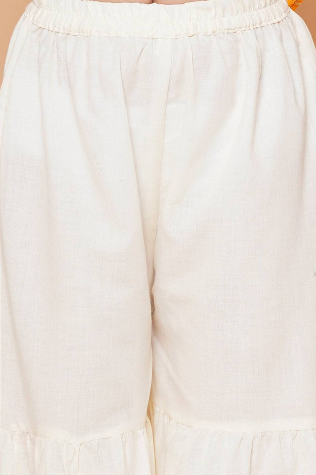 Girl's Yellow Floral Printed Cotton Kurta Set