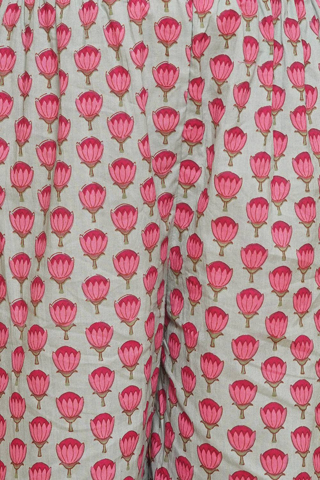 Girl's Navy Blue Embroidered Cotton Kurta Set