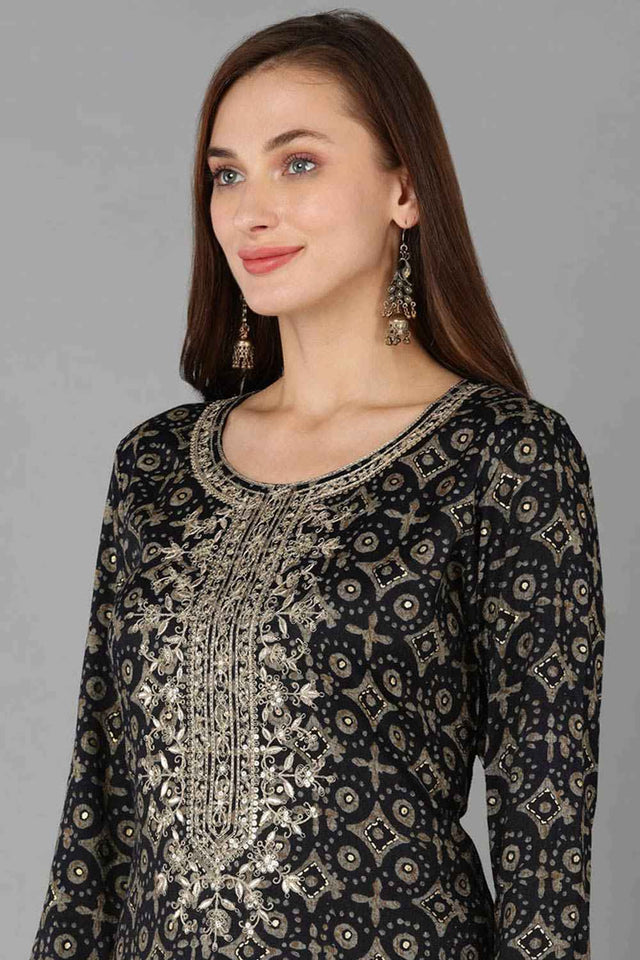 Green Cotton Round Neck Kurti