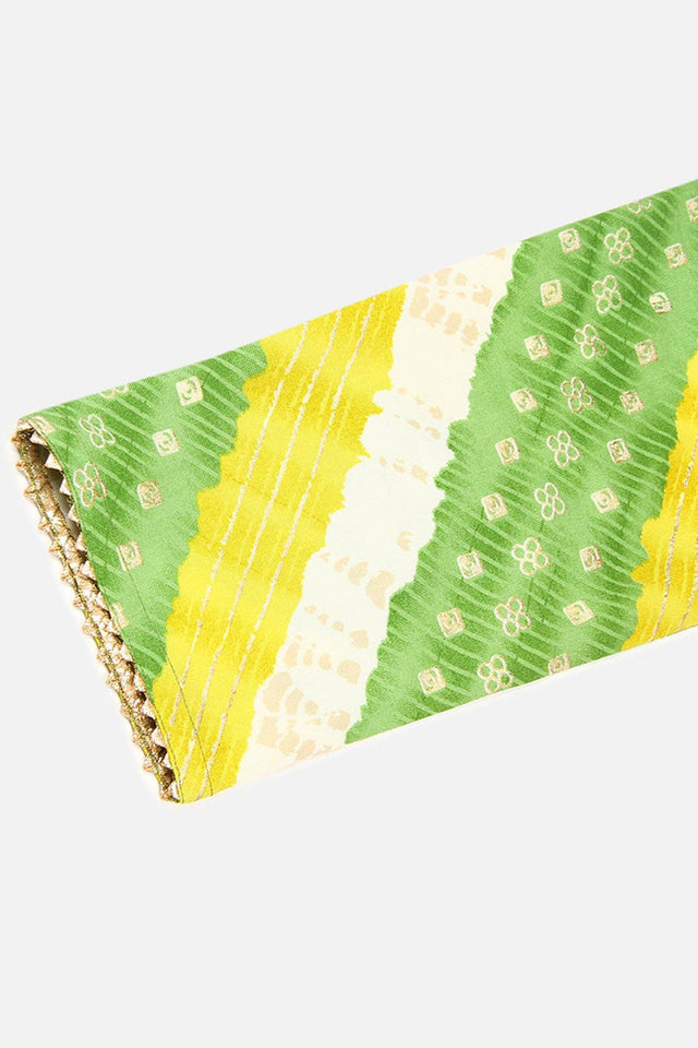 Green Cotton Embroidered Round Neck Kurti