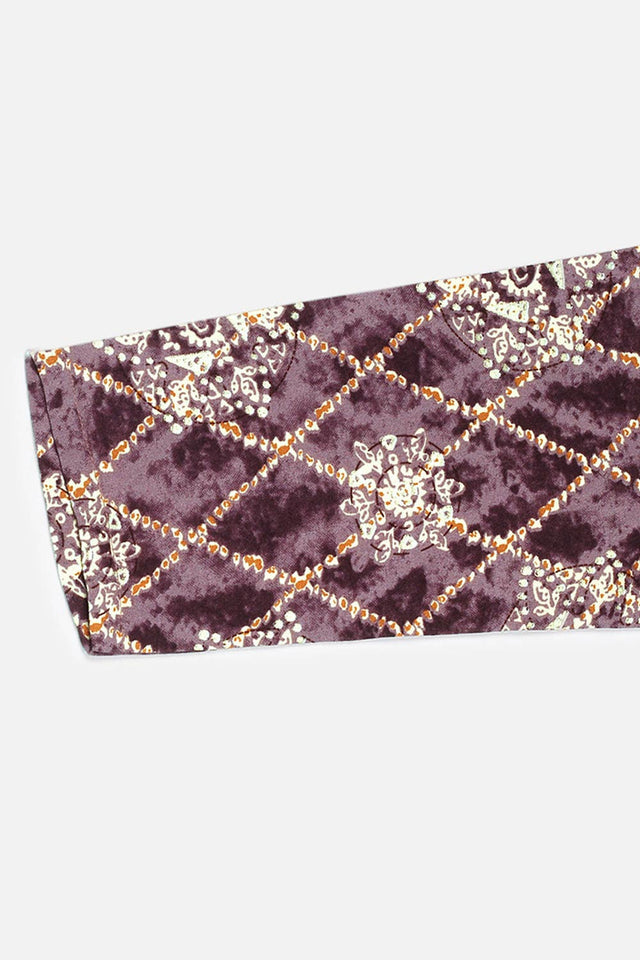 Purple Rayon Round Neck Kurti