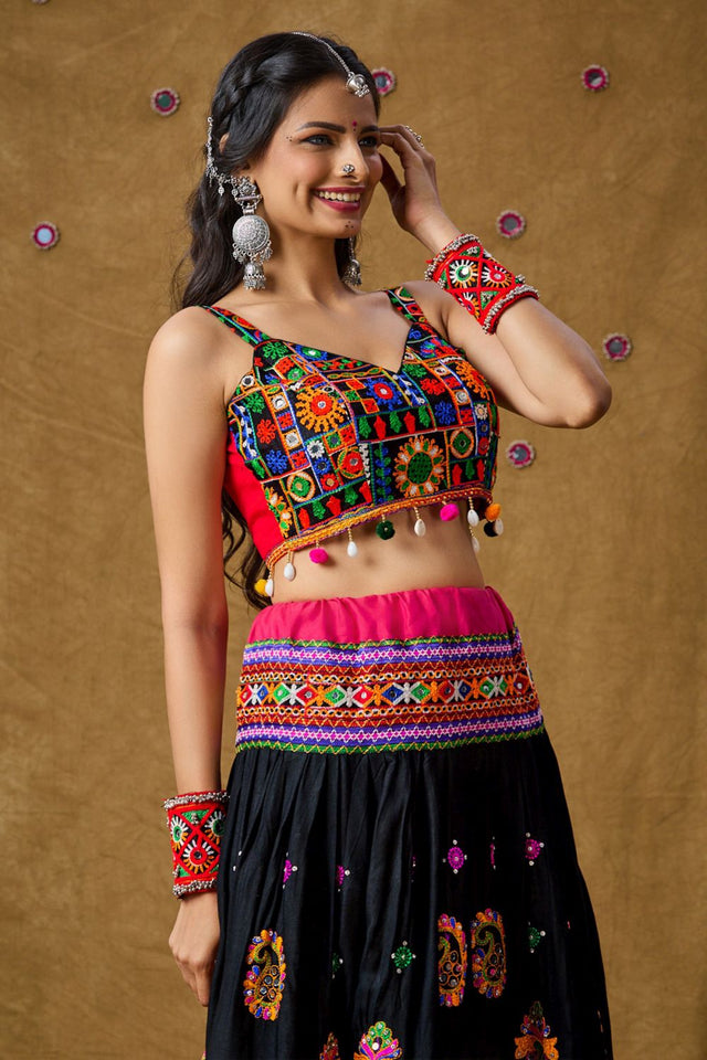 Red Cotton Embroidered Sleeveless Blouse