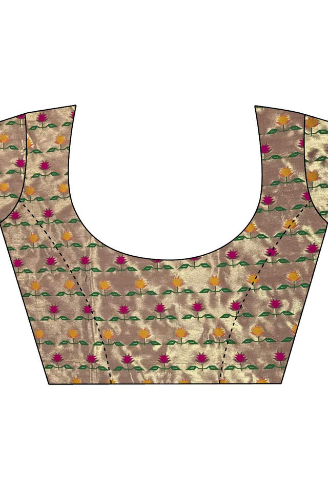 Magenta Paithani Floral Woven Silk Saree (ND707)
