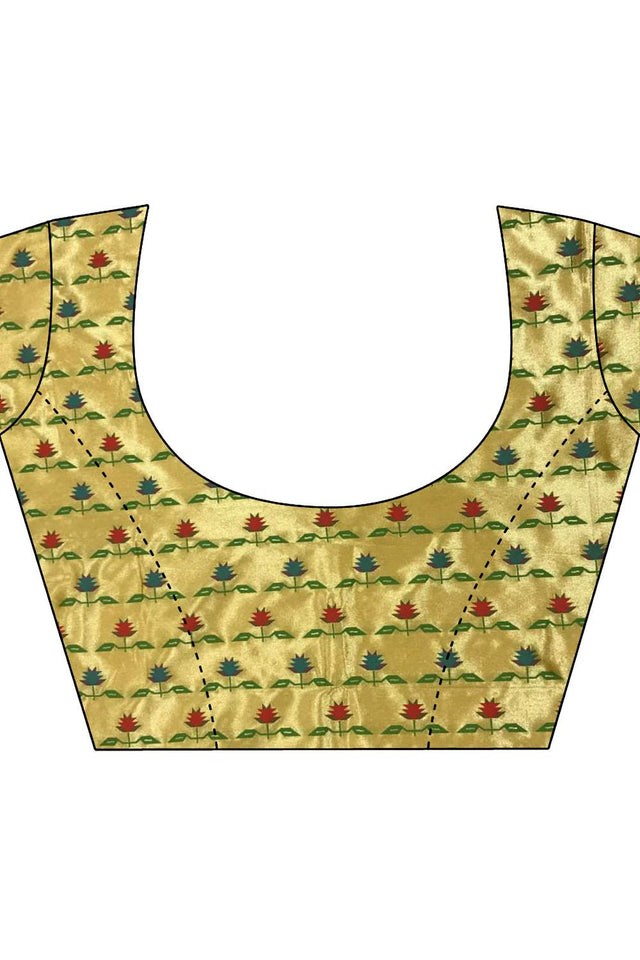 Yellow Paithani Floral Woven Silk Saree (ND718)