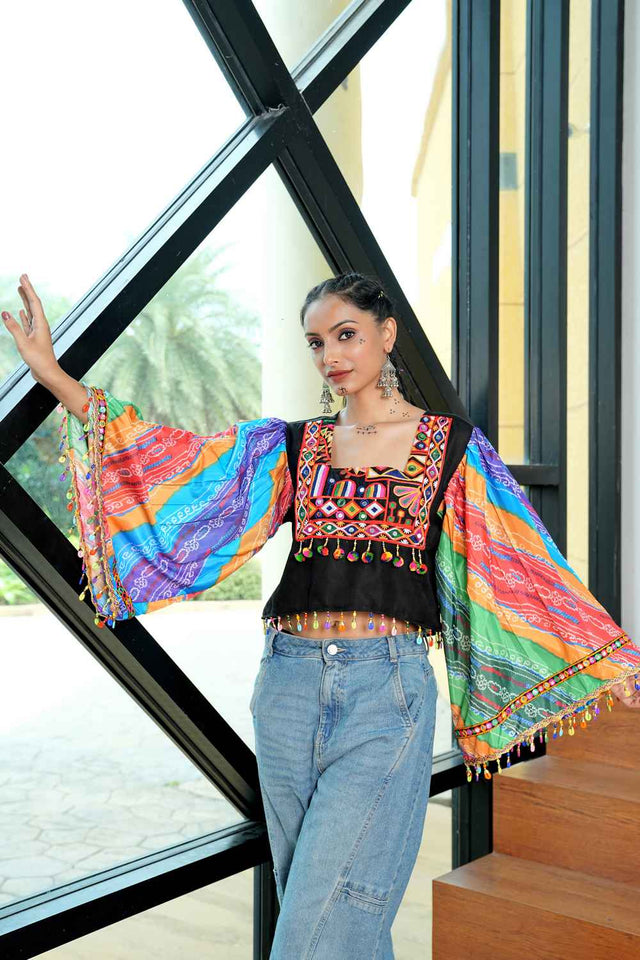 Multi Embroidered Cotton Top