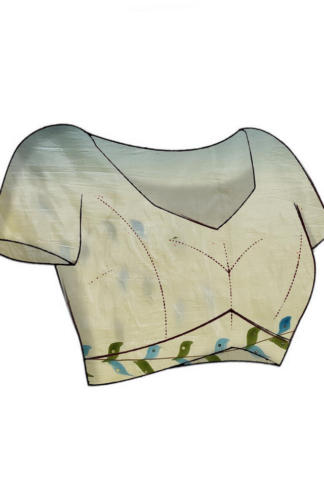 Blue Beads & Stone Embossed Satin Saree (RBTBWQ6C3759)