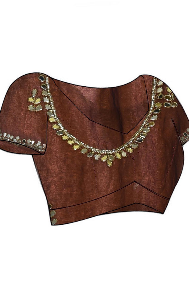 Maroon Mirror Sequin Satin Saree (RDTMMQ6B3734)