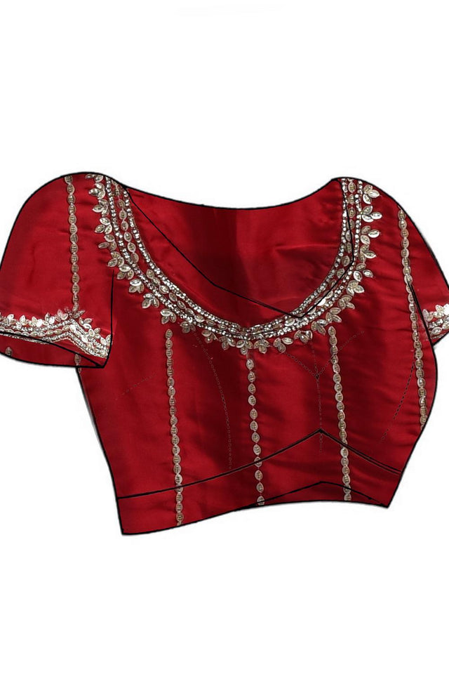 Maroon Beads Embossed Satin Saree (RDTMMY6C3815)