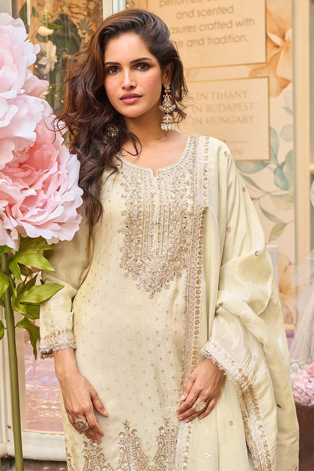 White Santoon Viscose Sharara Suits