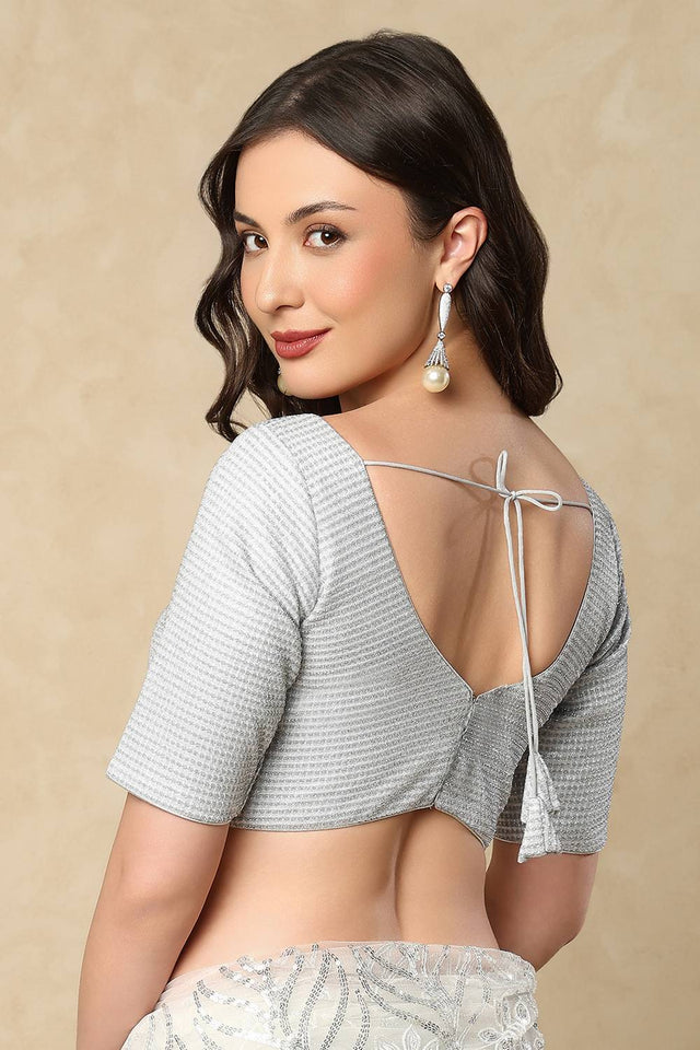 Silver Woven Shimmer Blouse