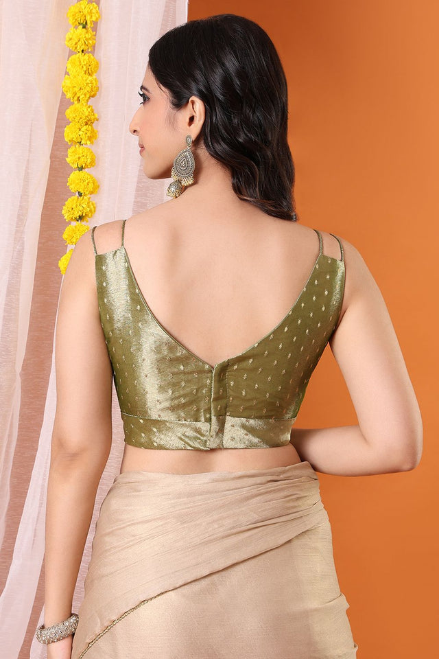 Olive Green Woven Tissue Blouse (SNRI-010-OLIV)