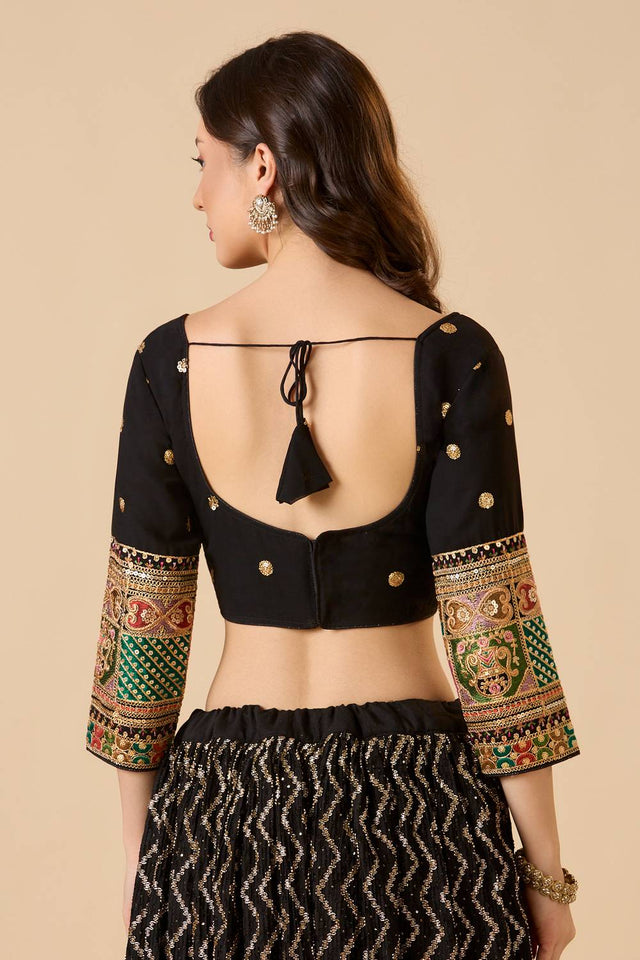 Black Embroidered Georgette Blouse