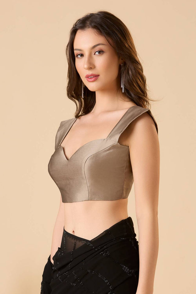 Copper Solid Silk Blouse