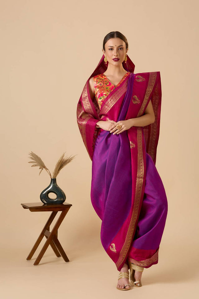 Multi Color Woven Silk Blouse