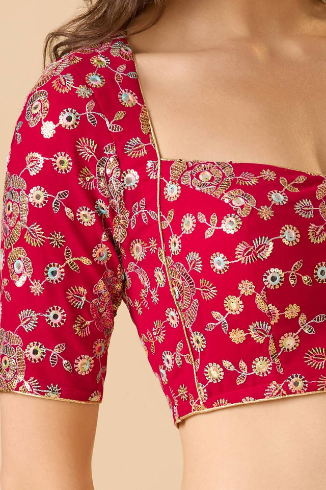 Pink Embellished Georgette Blouse