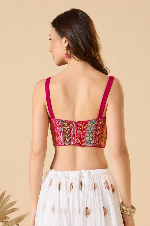 Pink Embroidered Georgette Blouse