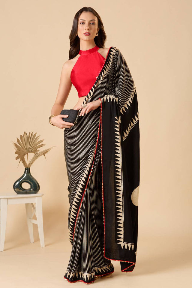 Red Solid Silk Blouse