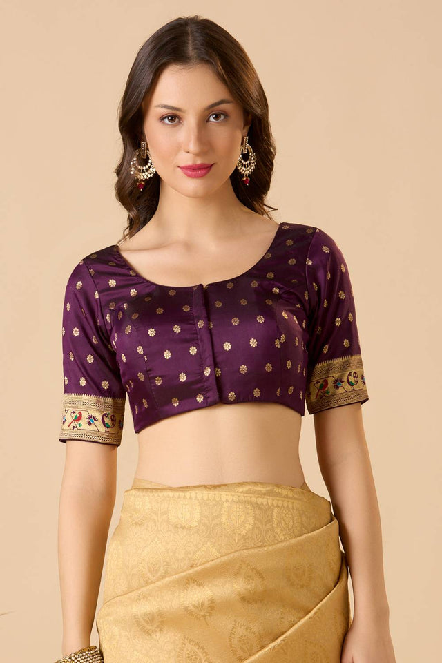 Violet Woven Silk Blouse