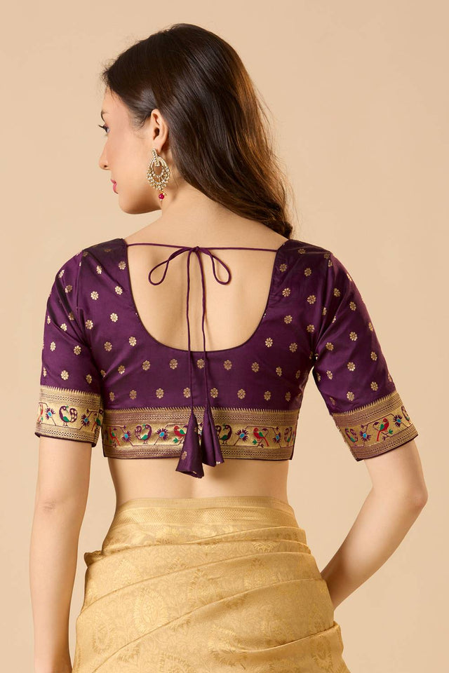 Violet Woven Silk Blouse