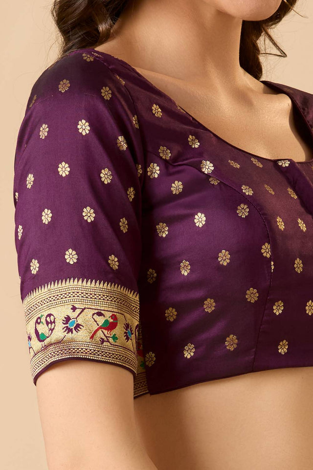 Violet Woven Silk Blouse