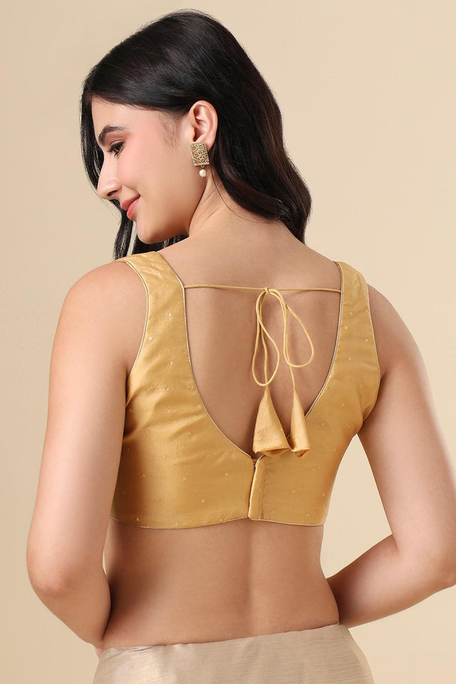 Gold Woven Silk Blouse (SUMR-005-GOLD)