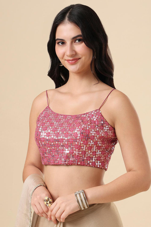 Mauve Printed Georgette Blouse (SUMR-019-MAUV)