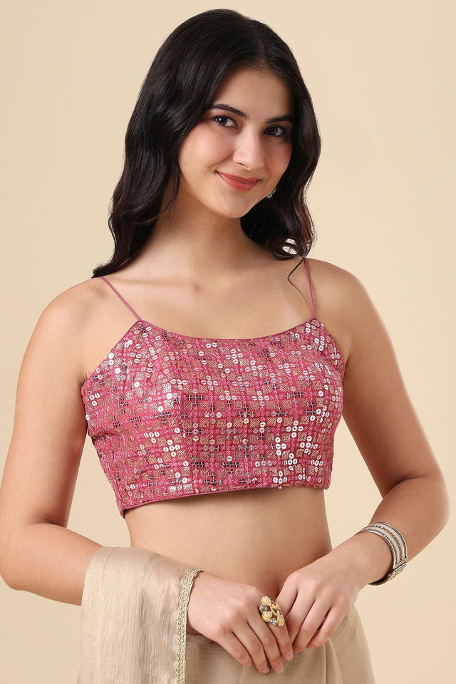 Mauve Printed Georgette Blouse (SUMR-019-MAUV)