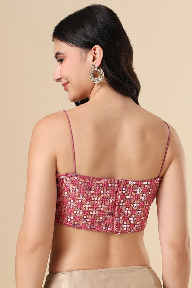 Mauve Printed Georgette Blouse (SUMR-019-MAUV)