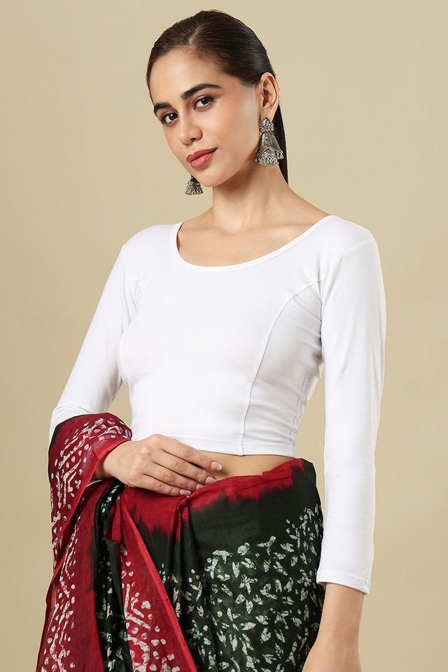 White Solid Cotton One Size Blouse (SUMR-033-WHTE)