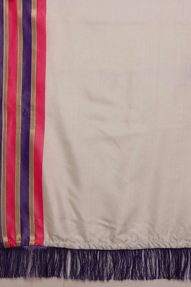 White Solid Soft Silk Saree