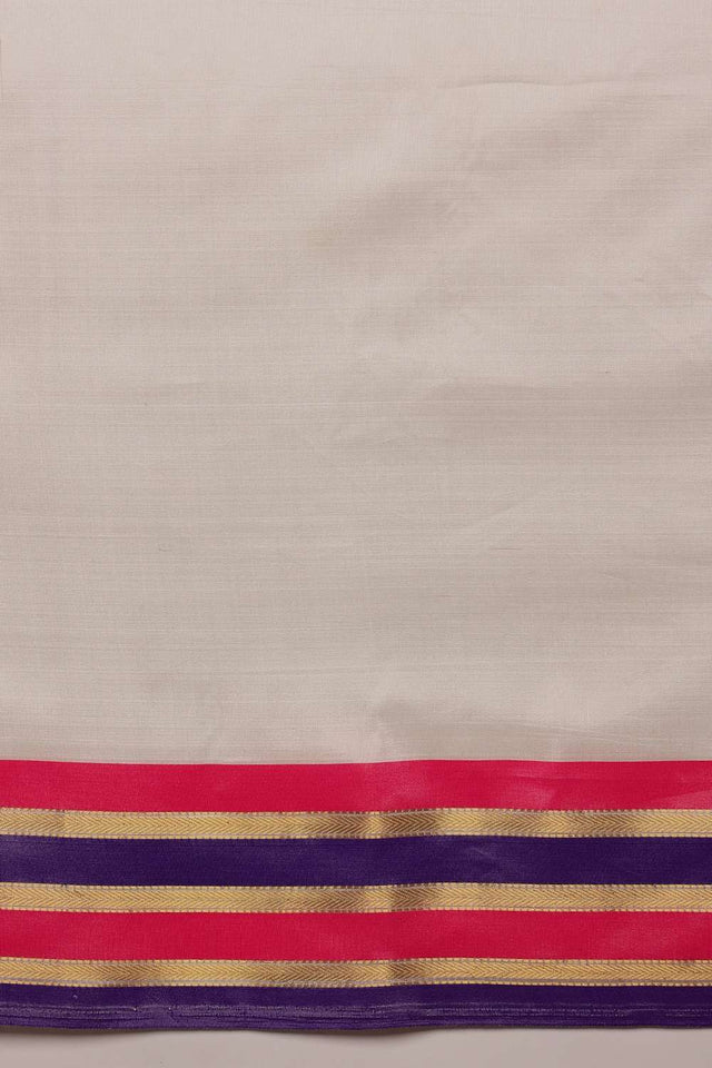 White Solid Soft Silk Saree