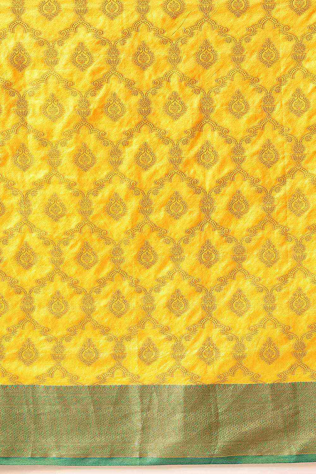 Yellow Zari Woven Silk Saree
