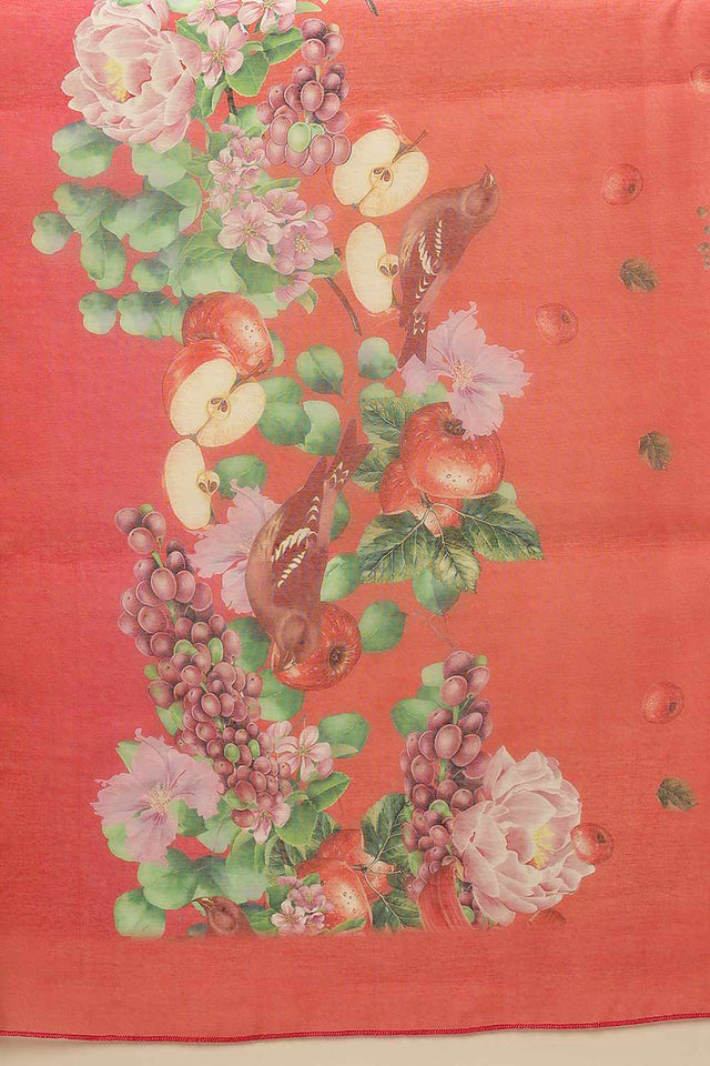 Multi-Color Chanderi Printed Cotton Saree