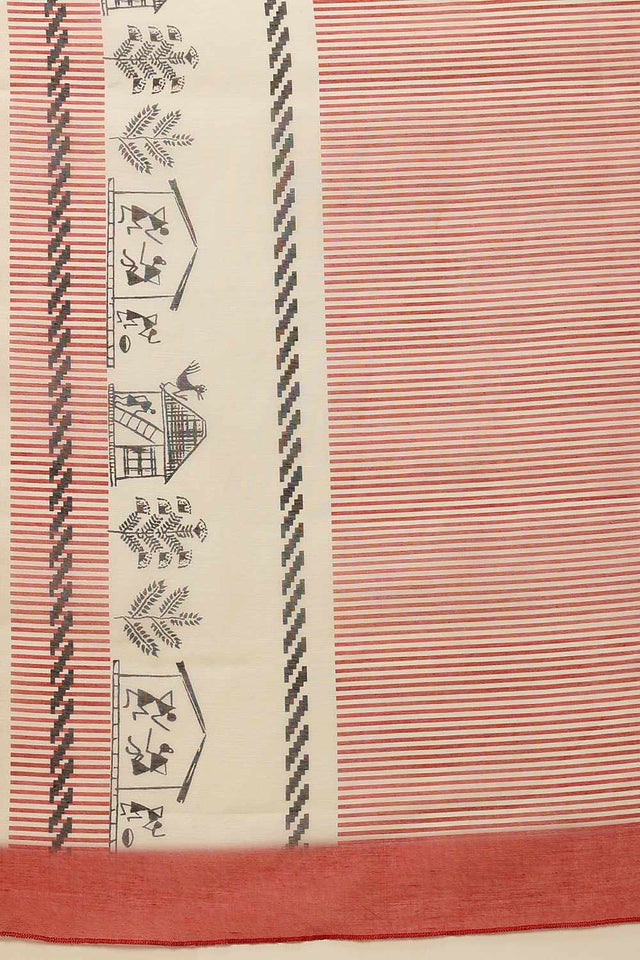 Yellow Chanderi Printed Cotton Saree