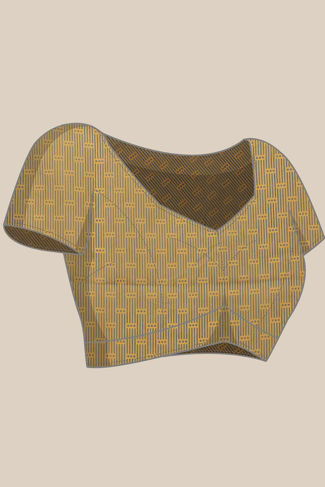 Green Chanderi Printed Cotton Saree