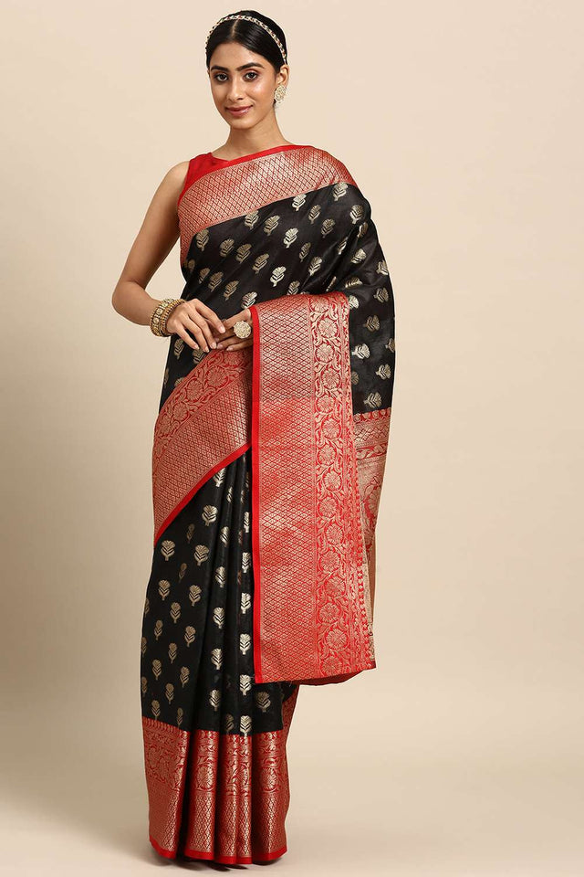 Black Woven Kanjivaram Silk Saree
