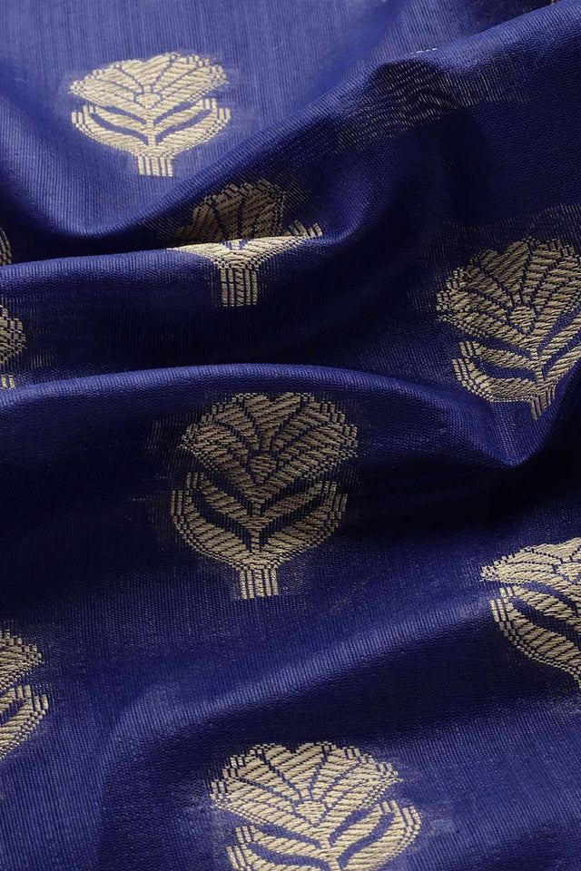 Navy Blue Woven Kanjivaram Silk Saree