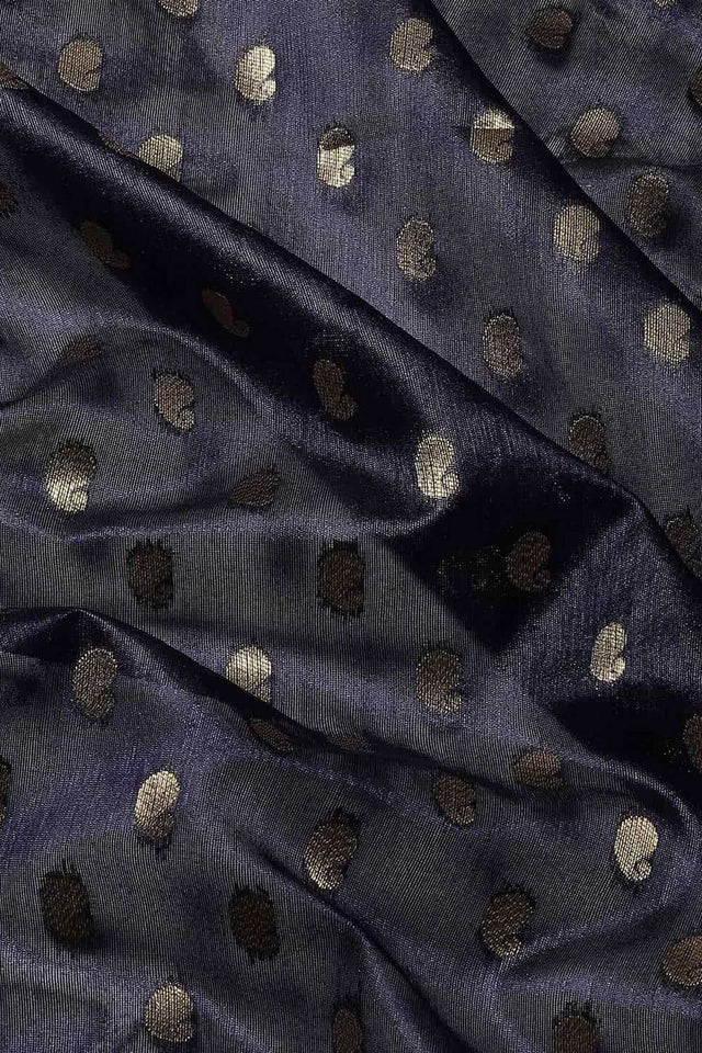 Navy Blue Woven Kanjivaram Silk Saree