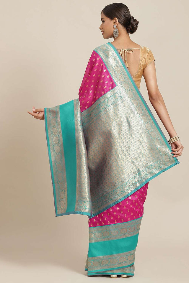 Magenta Woven Kanjivaram Silk Saree