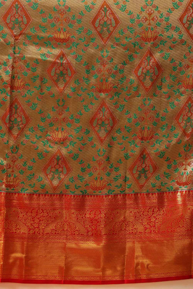 Grey Banarasi Pure Silk Woven Saree