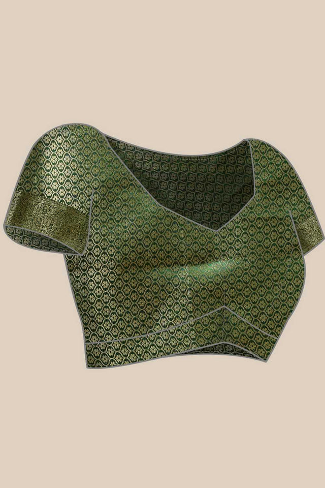 Orange Floral Printed Silk Saree