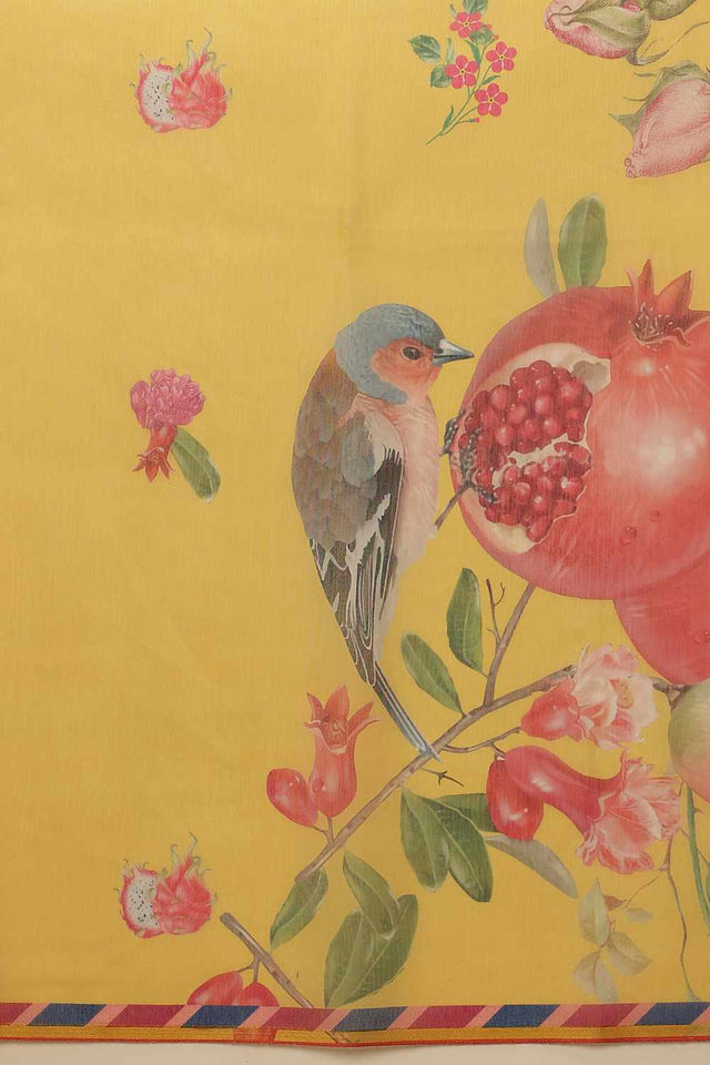 Green Banarasi Abstract Printed Silk Saree