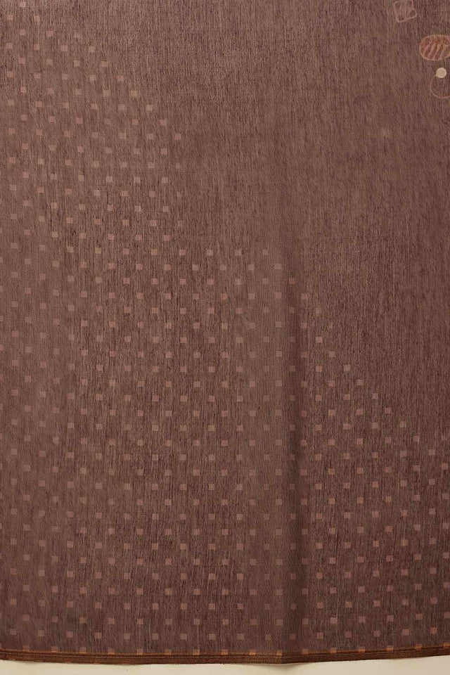 Wine Banarasi Printed Silk Saree