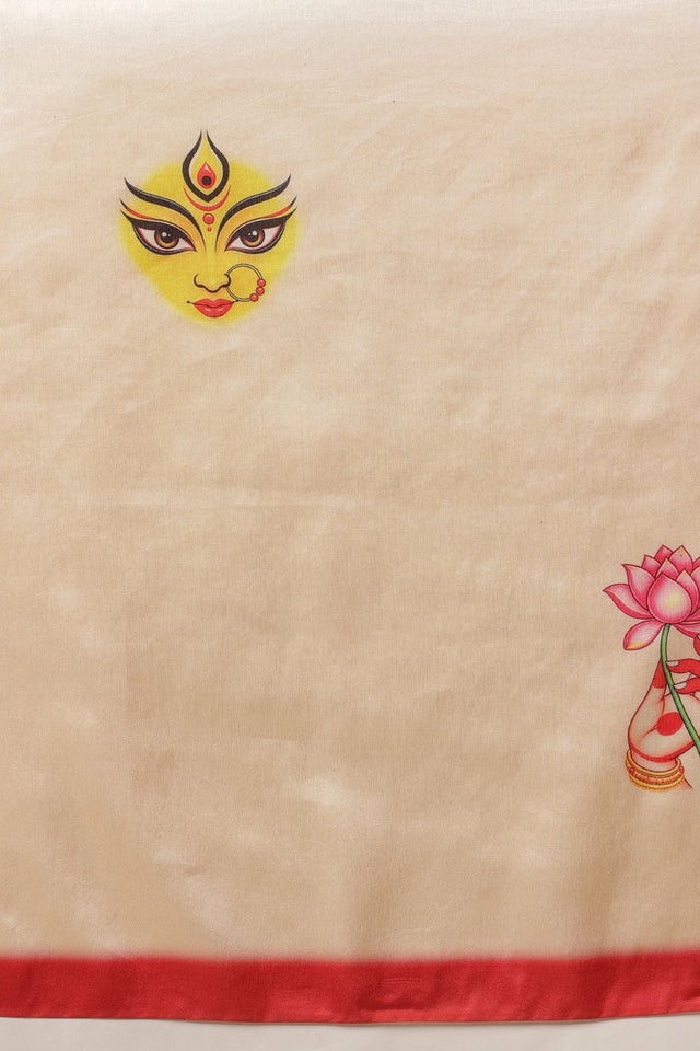 Beige Floral Printed Art Silk Saree (SZ-DGDEVI3-3282)