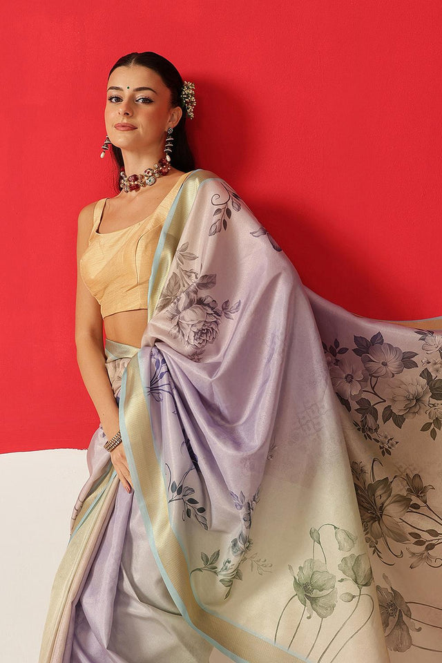 Multi Color Printed Tissue Saree (SZ-DGDOLPHIN-3054)